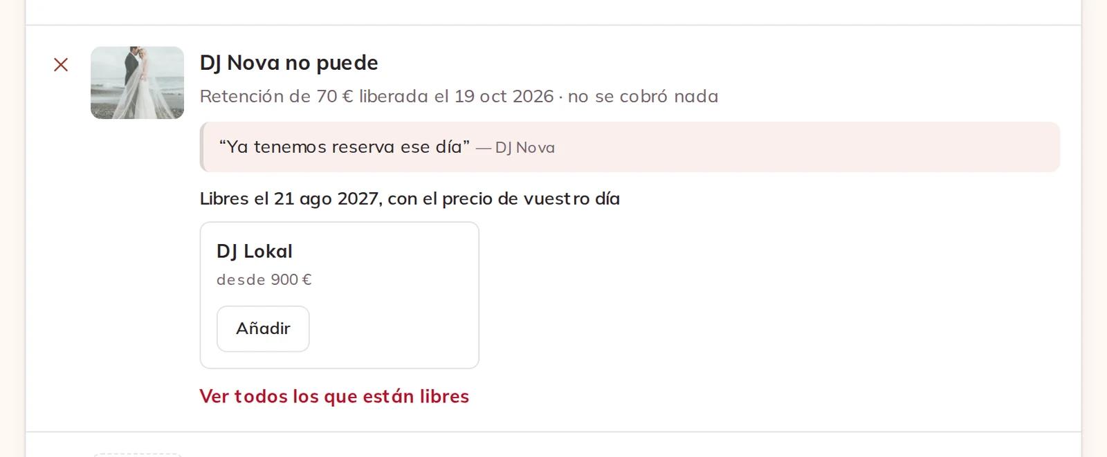 Un proveedor que no puede: la retención liberada, nada cobrado