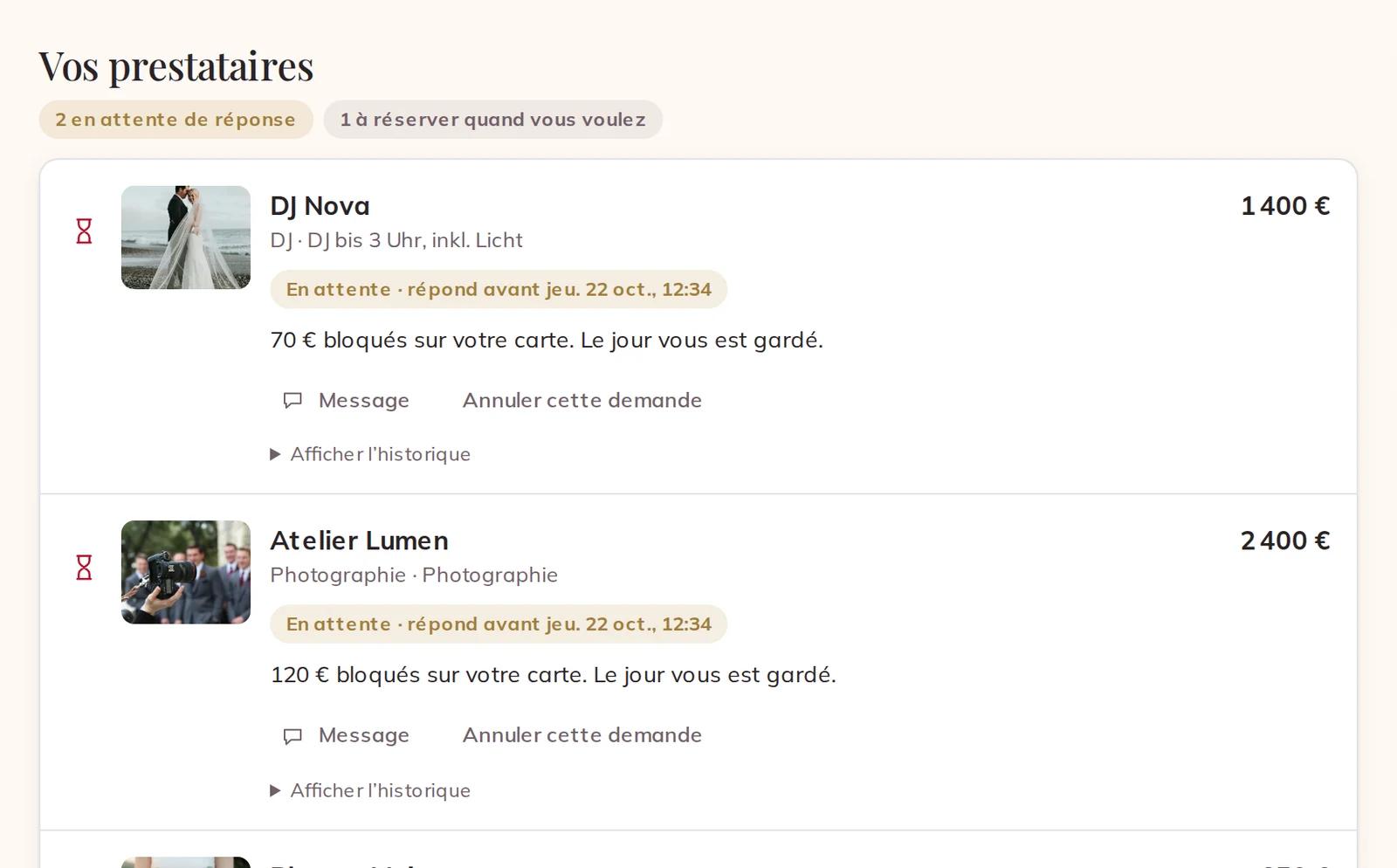 Des lignes en attente de réponse dans votre Organisation