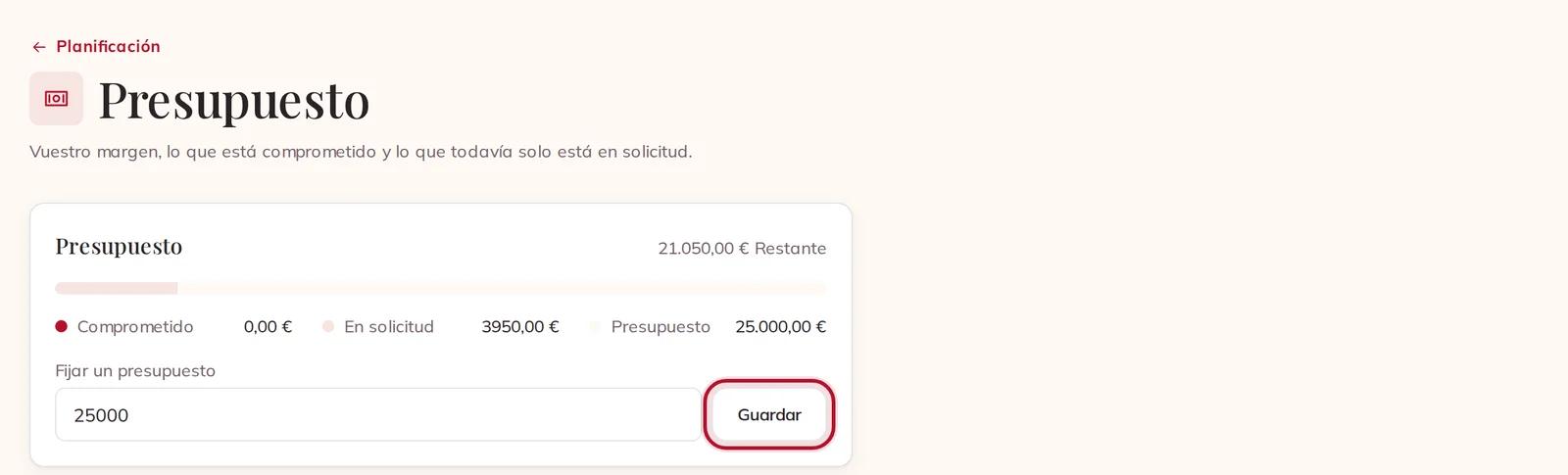 El presupuesto fijado, frente a lo que ya recoge la planificación
