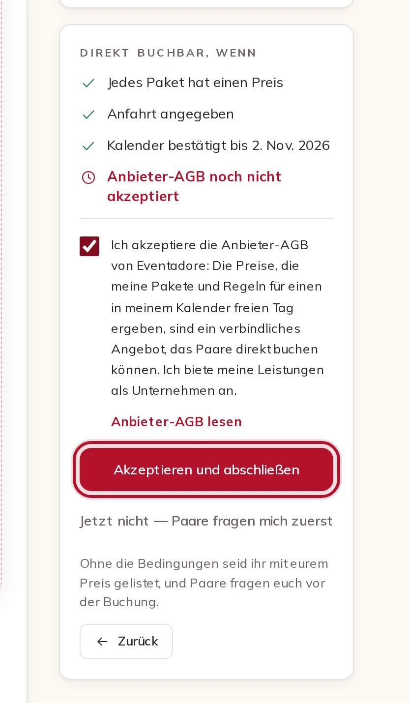 Die AGB für Anbieter und was die Direktbuchung braucht