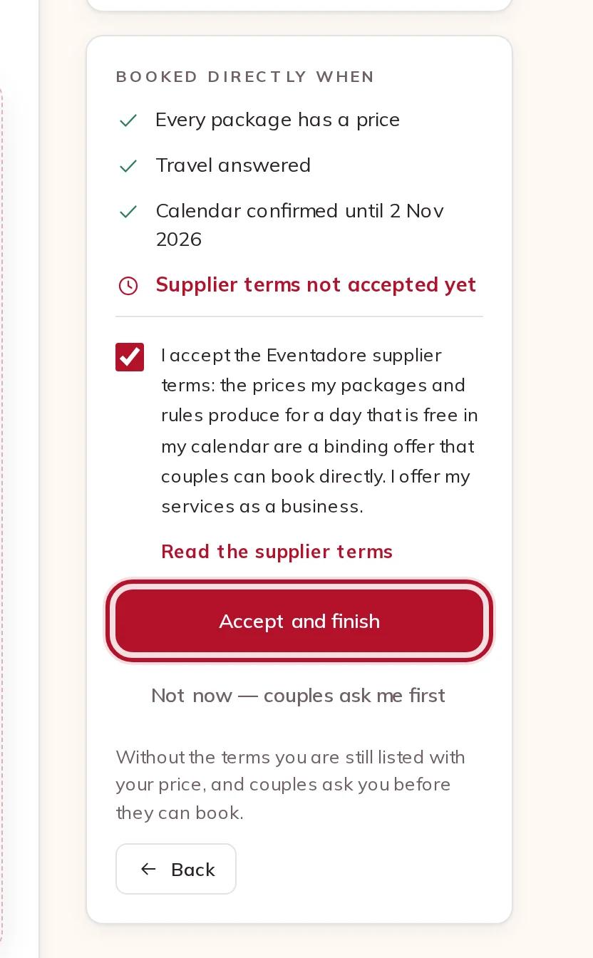 The supplier terms and what booking directly needs