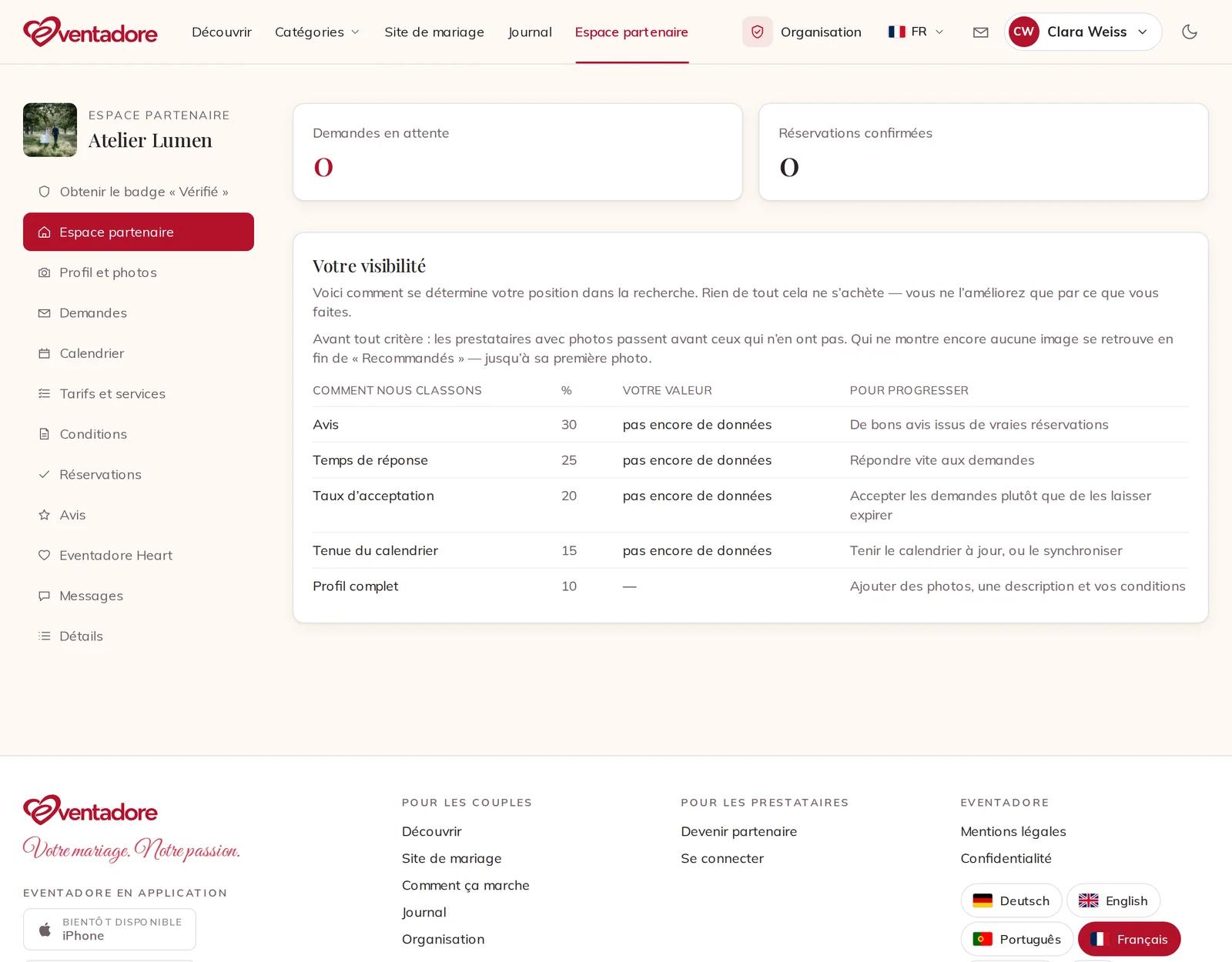 Votre espace partenaire