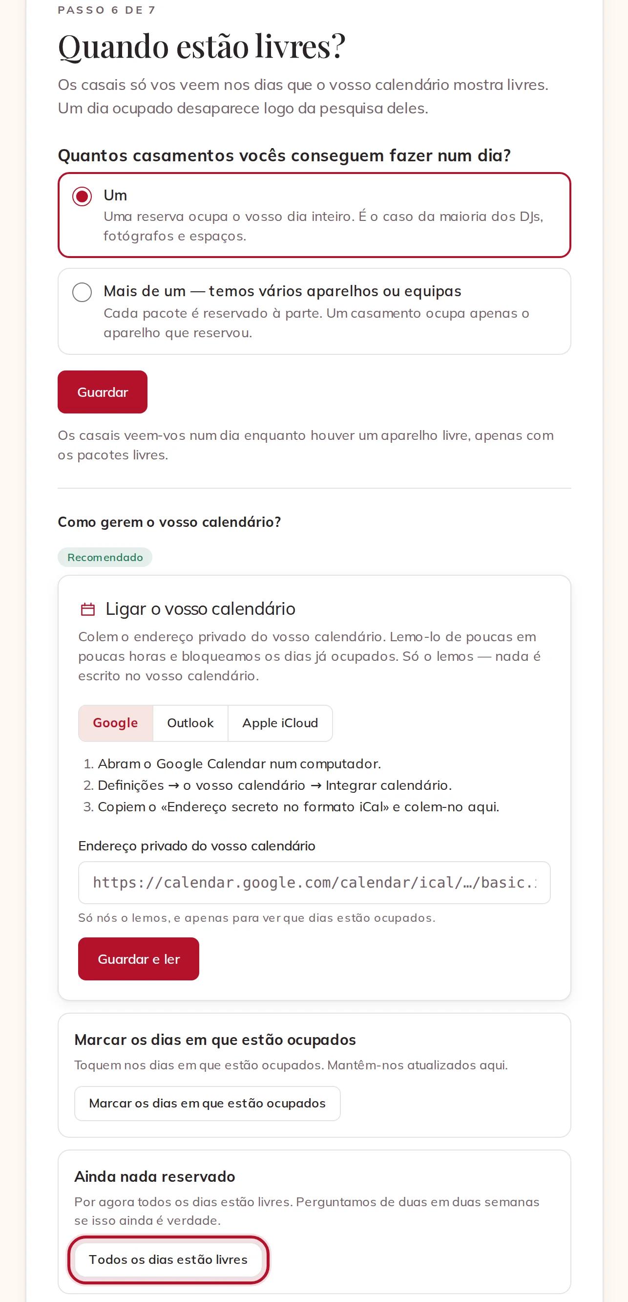 As três maneiras de manter o vosso calendário certo