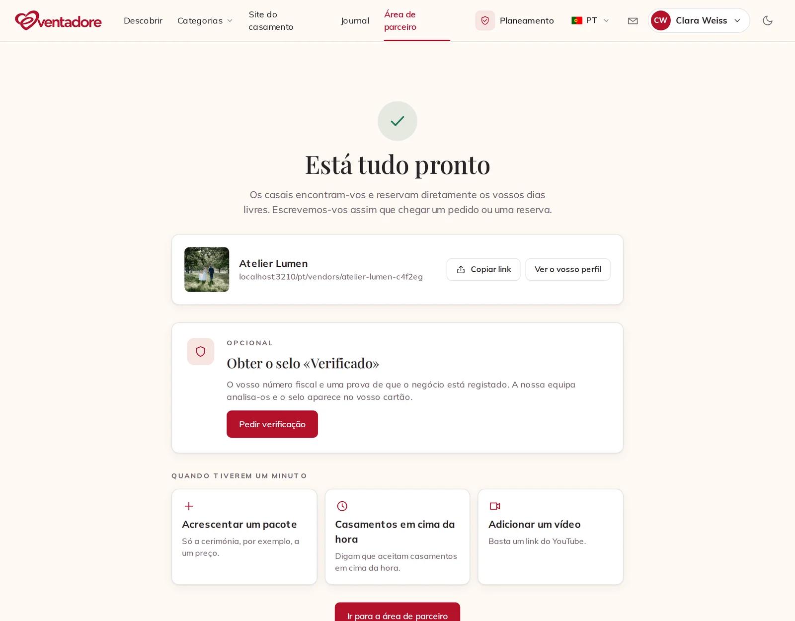 Está tudo pronto