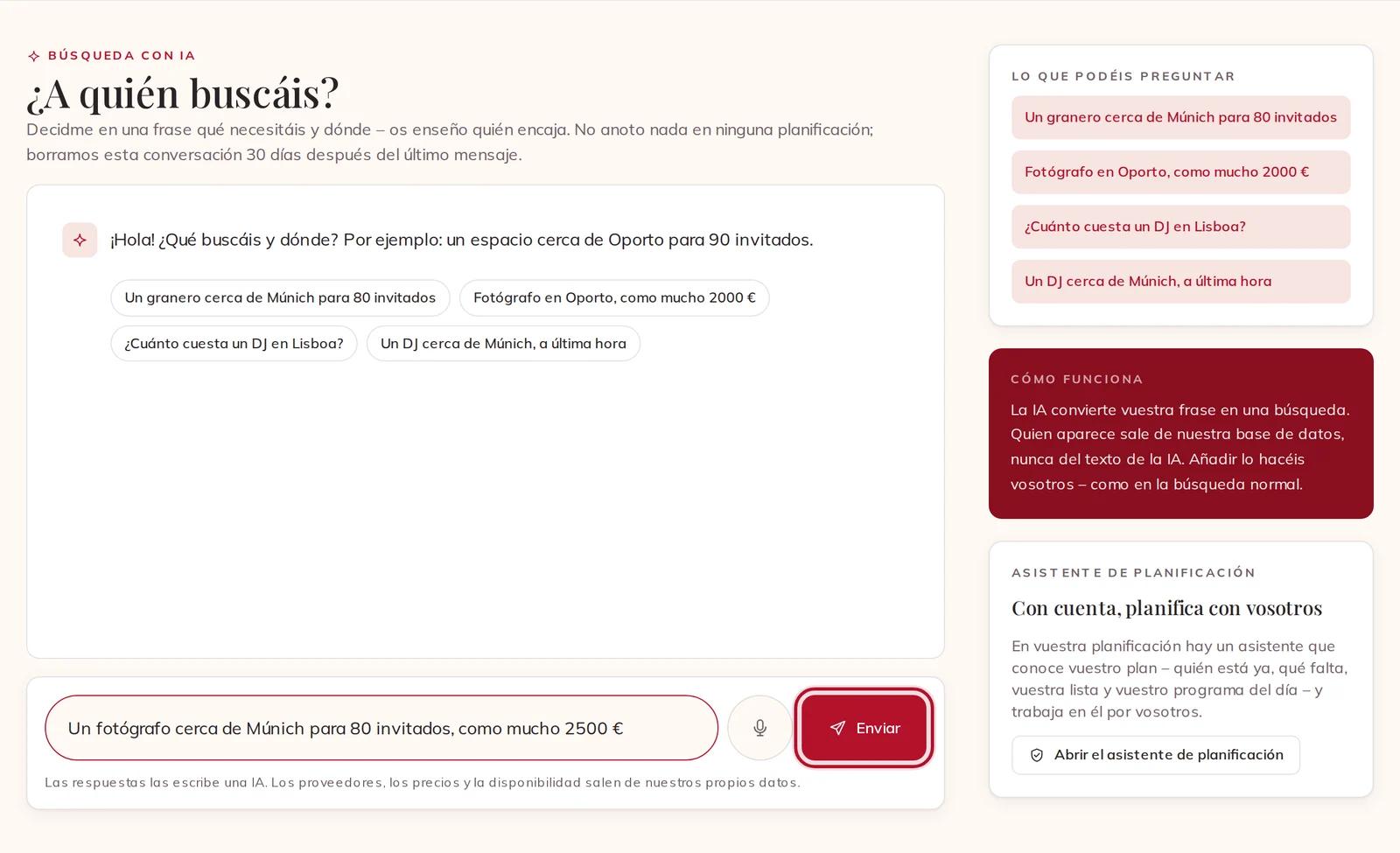 Preguntar a la búsqueda con IA en una sola frase