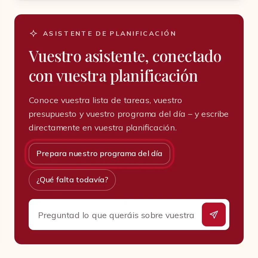 El panel del asistente en vuestra planificación