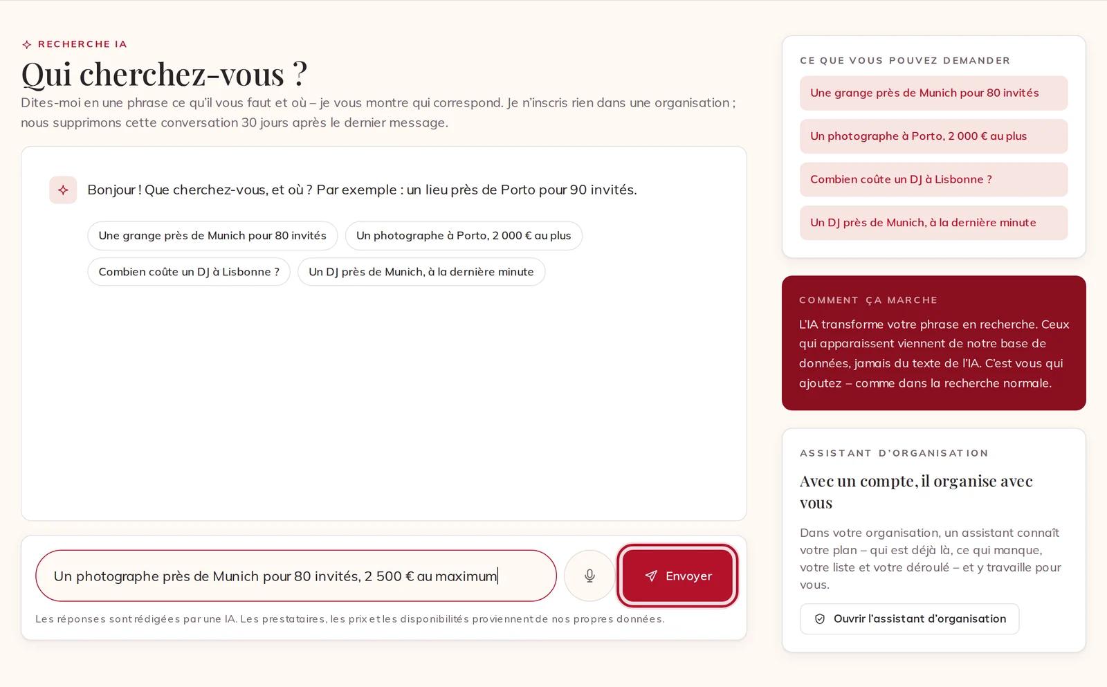 Interroger la recherche IA en une phrase