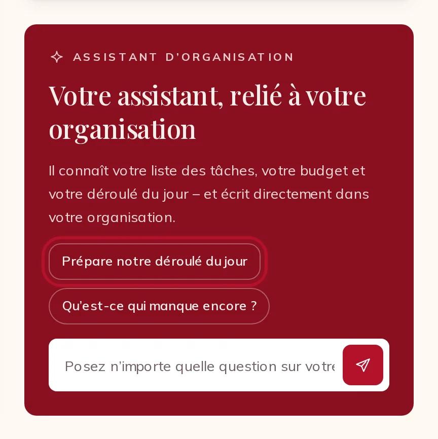 Le panneau de l’assistant dans votre organisation