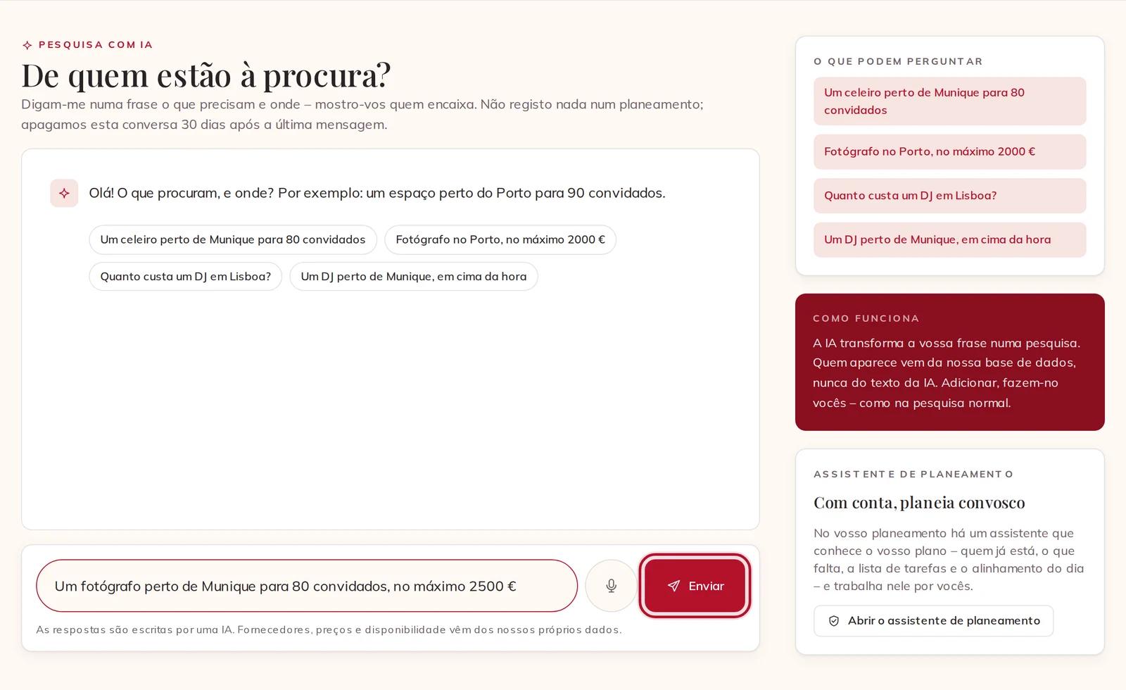 Perguntar à pesquisa com IA numa só frase