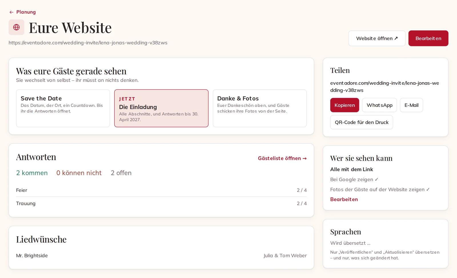 Eure Website in der Planung: die Phase, die Antworten und die Lieder