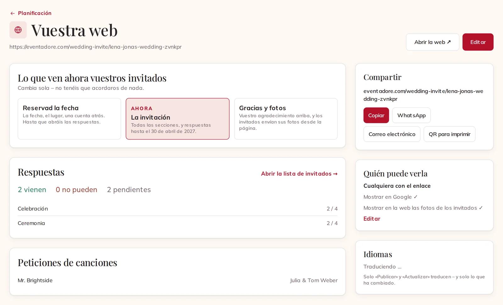 Vuestra web en la Planificación: la fase, las respuestas y las canciones