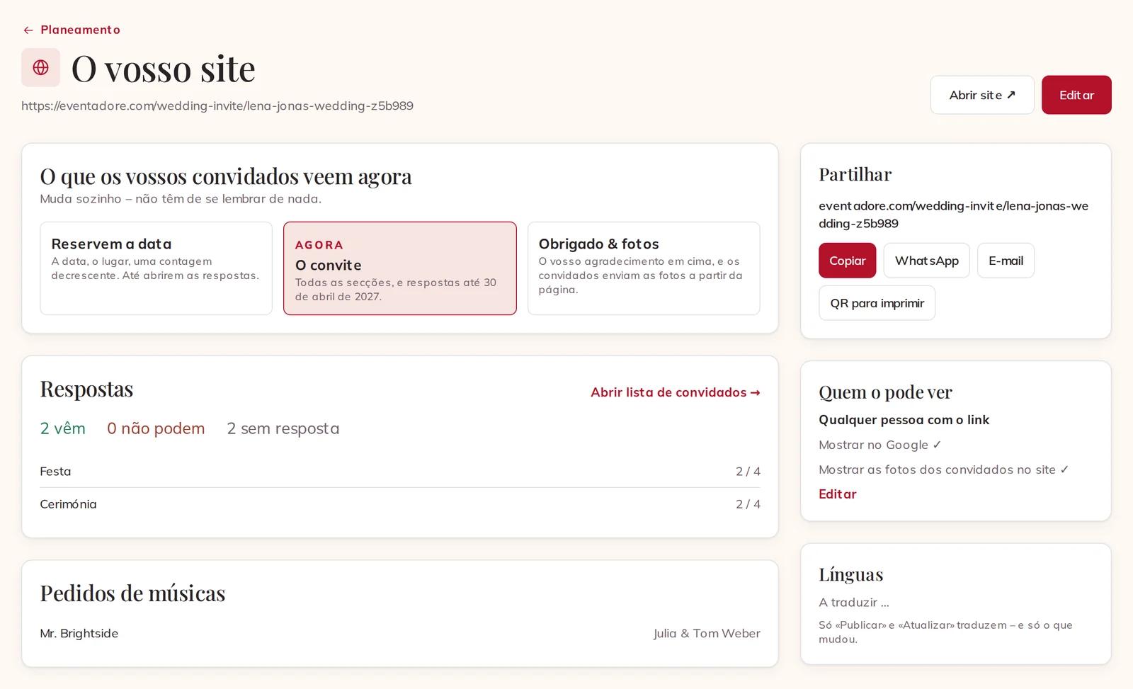 O vosso site no Planeamento: a fase, as respostas e as músicas